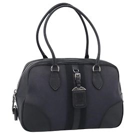 PRADA Hand Bag Canvas Black Silver Auth ep17002 - Jerrillo Altro