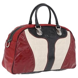 GUCCI Hand Bag Leather Red Silver Auth 207145 - Jerrillo Altro
