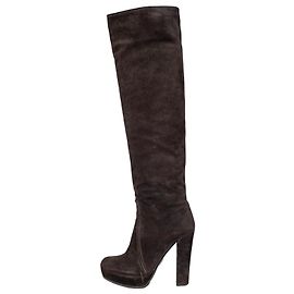 Bottes hautes en daim marron Prada - EU 35 d'occasion Autre