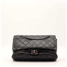 Chanel 2.55 Flap Bag Black Leather Black