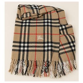 Burberry Sciarpa in lana a quadri Beige e Nero Nero Beige