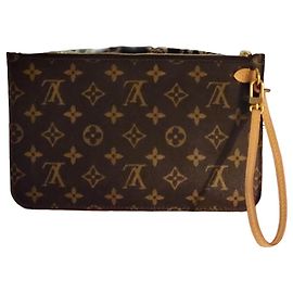 Louis Vuitton Pochette cosmetic pouch monogram coated canvas Marron Monogramme