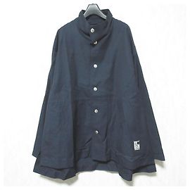 Autre Marque Caban Cotton Rayon Short Coat Blue Navy blue