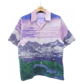 Camicia hawaiana Louis Vuitton Landscape Camicia S/S Rosa Verde Blu navy