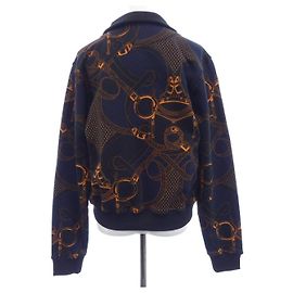 Hermès Sudadera de algodón Hermes EPERON D'OR BANDANA Negro Naranja