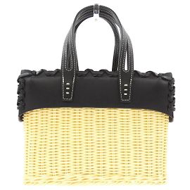 Autre Marque Bolso de mano A VACATION de piel negro beige Negro Beige