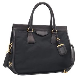 PRADA Handtasche Nylon 2way Black Gold Andere
