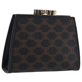 Céline CELINE Macadam Canvas Coin Purse Black Gold Other