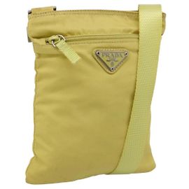 PRADA Shoulder Bag Nylon Yellow Silver Other