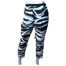 Moncler Calças de seda com estampa zebra preta e branca Preto Branco