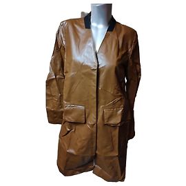 Maison Martin Margiela MM6 Maison Margiela Braune Kunstlederjacke Braun