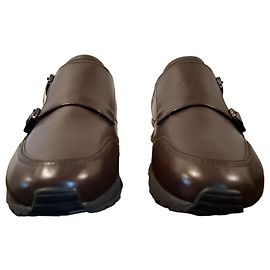 TOD'S Sapatos Monk Strap Marrom Couro Marrom
