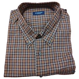 Burberry Camisa de algodón a cuadros marrón y beige Castaño Beige
