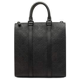 Louis Vuitton Black Monogram Taurillon Sac Plat Cross Noir