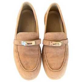 Mocassins en daim Hermès Paris Beige