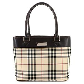 mala Burberry Nova Check Bege Castanho escuro