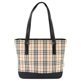 Sac à main cabas Burberry Nova Check Noir Beige