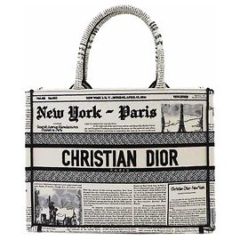 Sac à main Christian Dior Book Tote Medium Noir Blanc