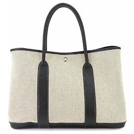 Hermès Borsa Tote Hermes Garden 36 PM Marrone Nero