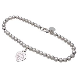 Tiffany & Co. Missanga Return To Tiffany com Tag de Coração em Prata Esterlina e Esmalte Mini Prata