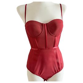 Zimmermann Rebellion Corset Bodysuit Red Dark red