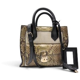 BALENCIAGA PADLOCK MINI AFTERNOON 319499 PYTHON & BLACK LEATHER HANDBAG Other