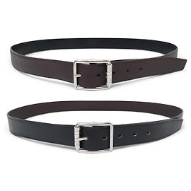 Hermès CEINTURE HERMES BOUCLE CYLINDRE CODE T105 EN CUIR REVERSIBLE NOIR & MARRON Autre