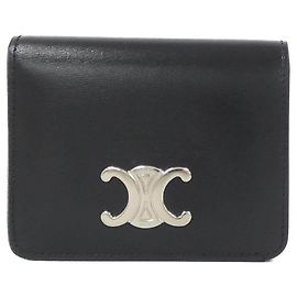 Céline Carteira bifold Celine em couro de bezerro Preto