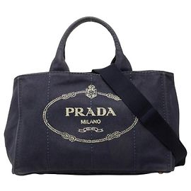 Prada Canapa Medium 2way Handtasche Blau