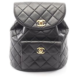 Zaino Chanel Matelassé in pelle d'agnello Nero