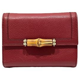Portefeuille GUCCIBambooLeatherWallet Marron