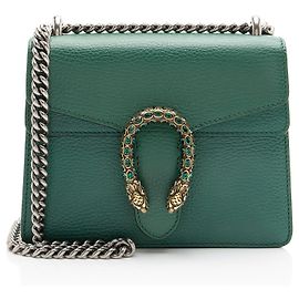 Bolsa de Ombro Pequena Dionysus em Couro e Cristais Gucci Verde