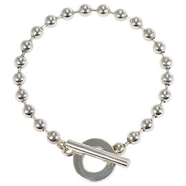GUCCI Ball Chain Silver Bracelet Silvery Metallic