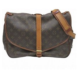 Borsa a tracolla Louis Vuitton Saumur 35 Monogram Marrone