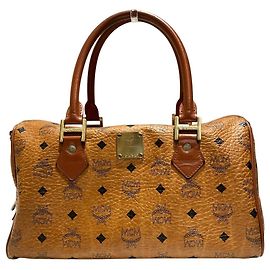 Borsa Boston in pelle MCM Marrone