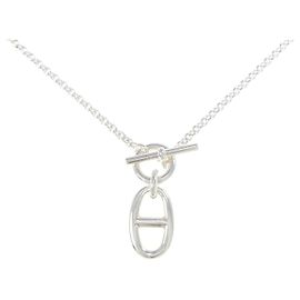 Hermès Hermes Chaine d’Ancre 925 Silver Halskette Silber Metallisch