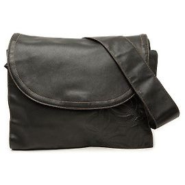 Bolsa de Ombro em Pele Anagram Loewe Preto
