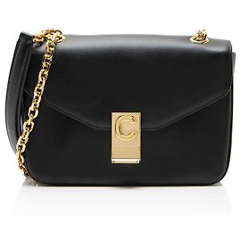 Céline Bolsa de Ombro Celine Leather C Medium Preto