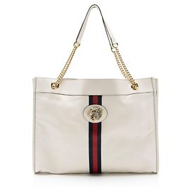 Gucci Leather Rajah Large Tote White
