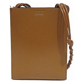 Borsa a tracolla in pelle Tangle Small Jil Sander Marrone Beige