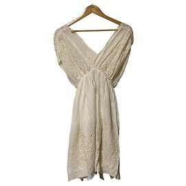 Autre Marque Vestido de algodón bordado REKISAMI Crudo