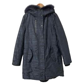 Autre Marque ICB Fox Fur Camouflage Military Down Coat Blue Navy blue
