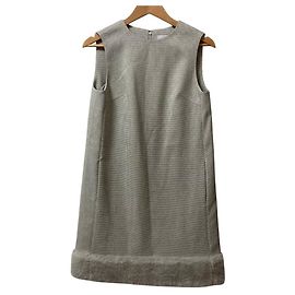 Autre Marque Vestido Mini sem Mangas CELFORD com Bainha de Pele Marrom