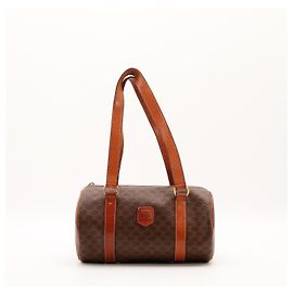 Céline Bolso Boston Celine Monogram de cuero marrón Castaño Monograma