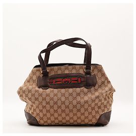 Sac à main Gucci Monogram Canvas Brown Marron