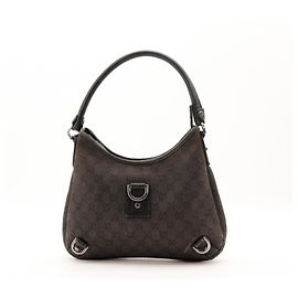 Sac Hobo Gucci GG Canvas Cuir Marron Marron