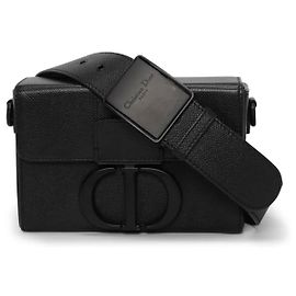 Borsa Christian Dior 30 Montaigne Box in pelle nera Nero