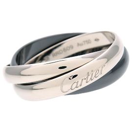 Cartier Trinity 18K White Gold & Black Ceramic Medium Silvery