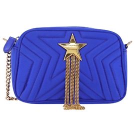 Stella Mc Cartney Stella McCartney Stella Star Camera Quilted Satin Mini Blu