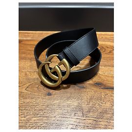 Gucci GG Marmont Ledergürtel Schwarz Golden